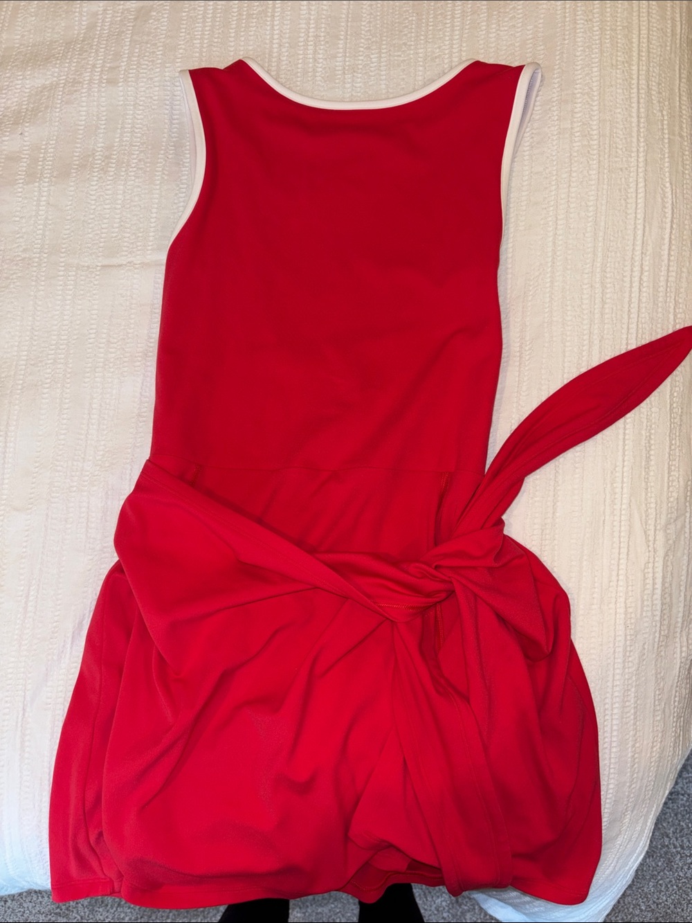 Abercrombie & Fitch Bright Red Sleeveless Tie-Waist Mini Dress